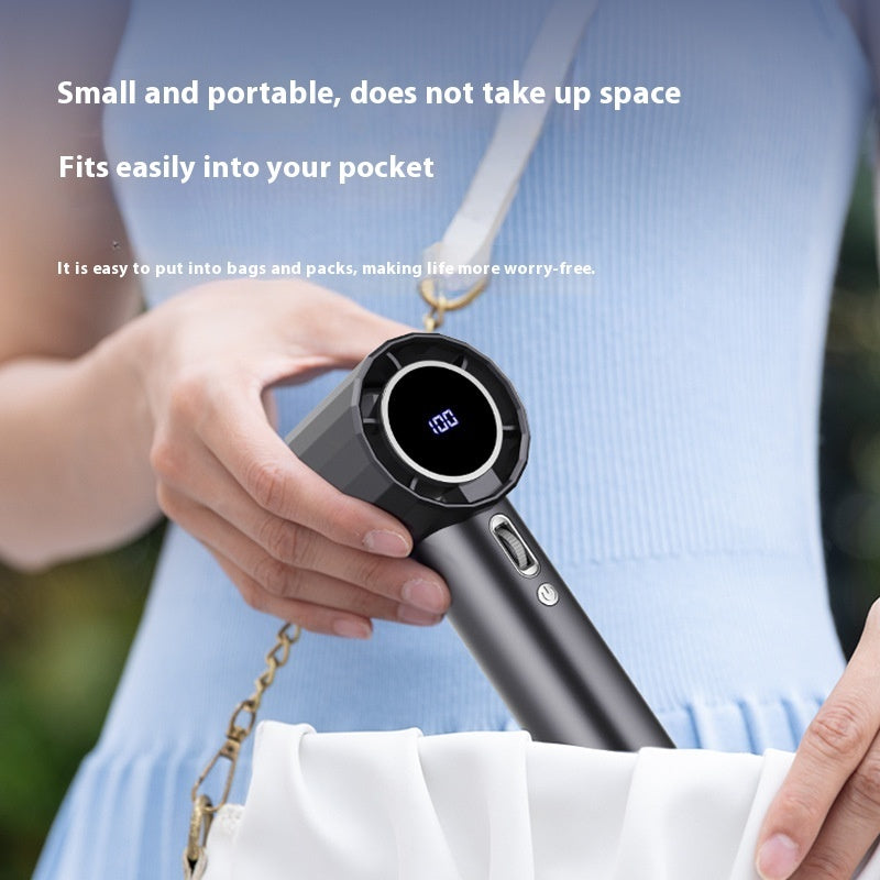 High-speed Handheld Bladeless Mini Hundred Gear Digital Display Violence Little Fan