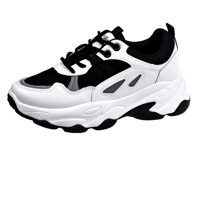Women's Thick-soled Inner Heightening Panda Casual Mesh Sneakers