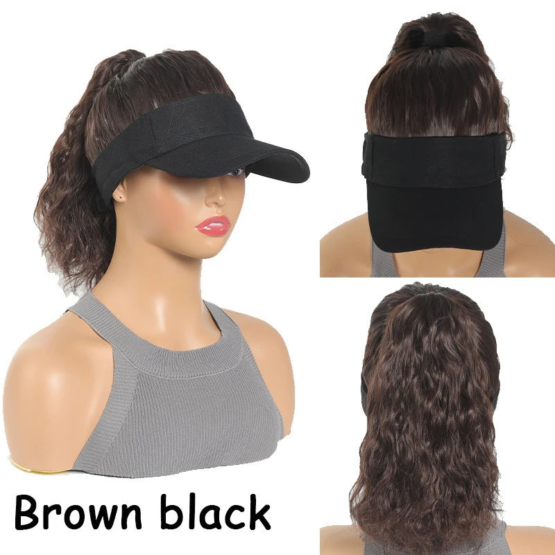 Women's Personality Horse Tail Waves Roll Hooded Wig
