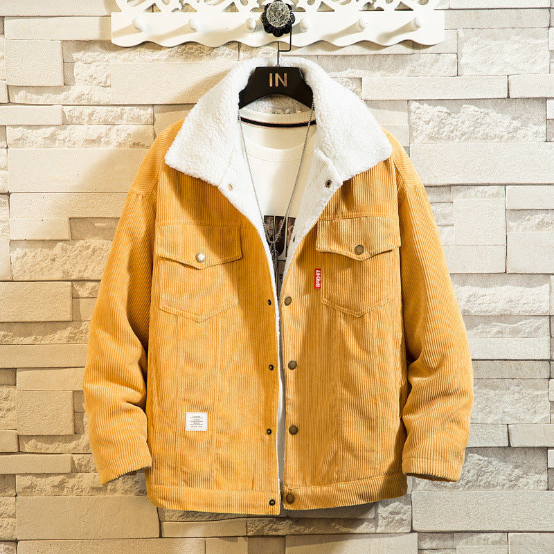 Lamb Wool Men's Corduroy Cotton-Padded Jacket