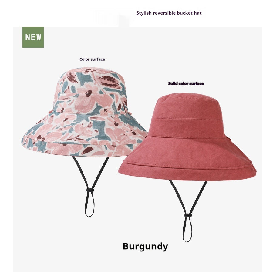 Reversible Fisherman Hat Printed Big Brim Sun-proof