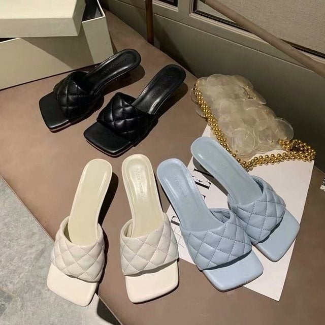 Diamond square head Roman slippers