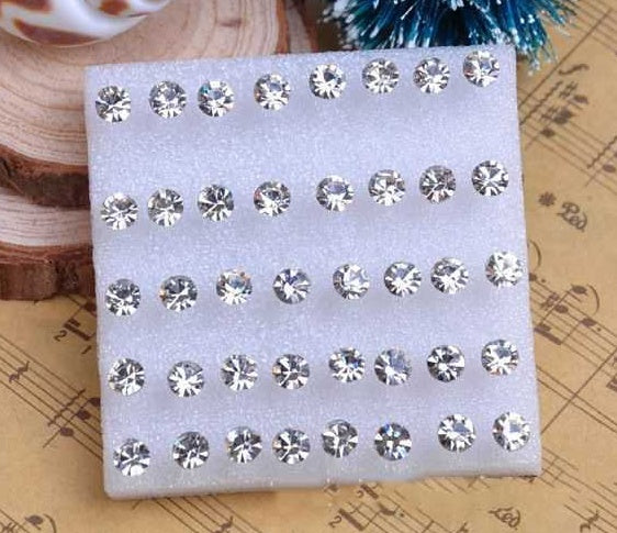 Peach Heart Box 36 Pairs Of Plastic Stud Earrings