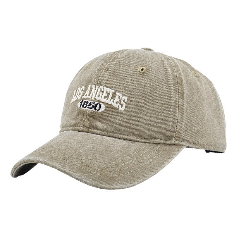 Retro Personalized Washed Distressed Letters Embroidered Peaked Cap