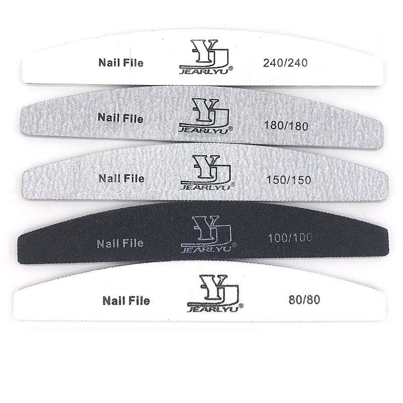 Half-moon Shaped Nail File, Gray Nail File, High-end Washable Nail File, Non-shedding Sanding Nail File.
