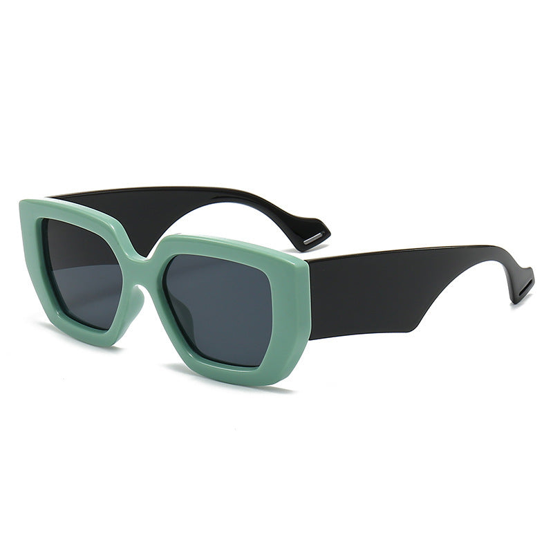 Big Square Rim Contrast Color Sunglasses Female To Make Round Face Thin-looked Fashion