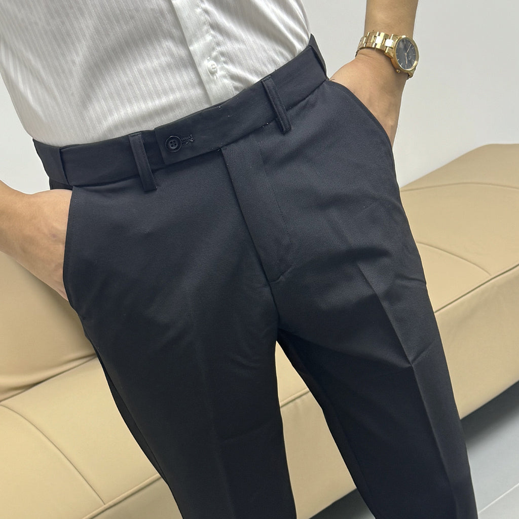Summer Thin Invisible Elastic Waist Suit Pants For Men