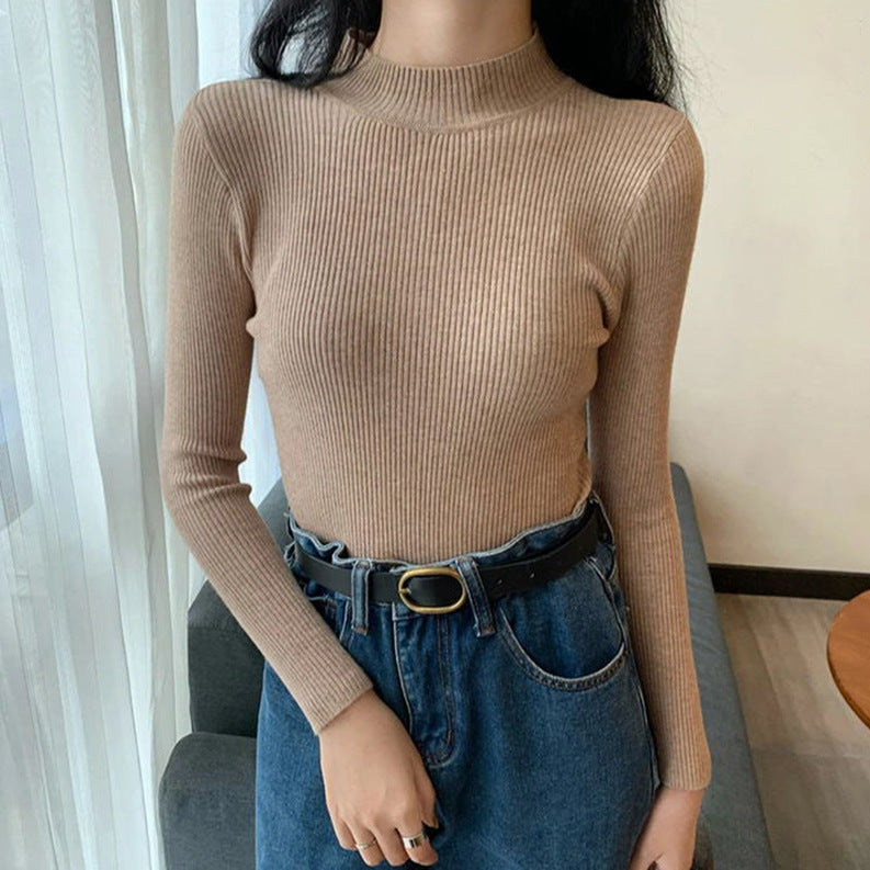 Bottoming Shirt 3 Kinds Of Rib Knitted Top