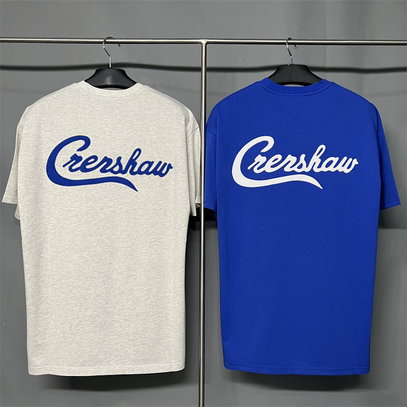 Double Line Charity Limited T-shirt Men's And Women's Cola Letter Embroidery Short