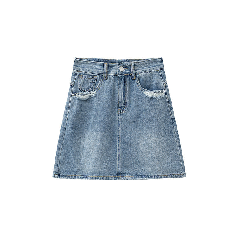 Design Worn High Waist Thin Slimming A- Line Skirt