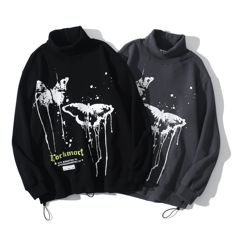 European and American hip hop high collar sweater
