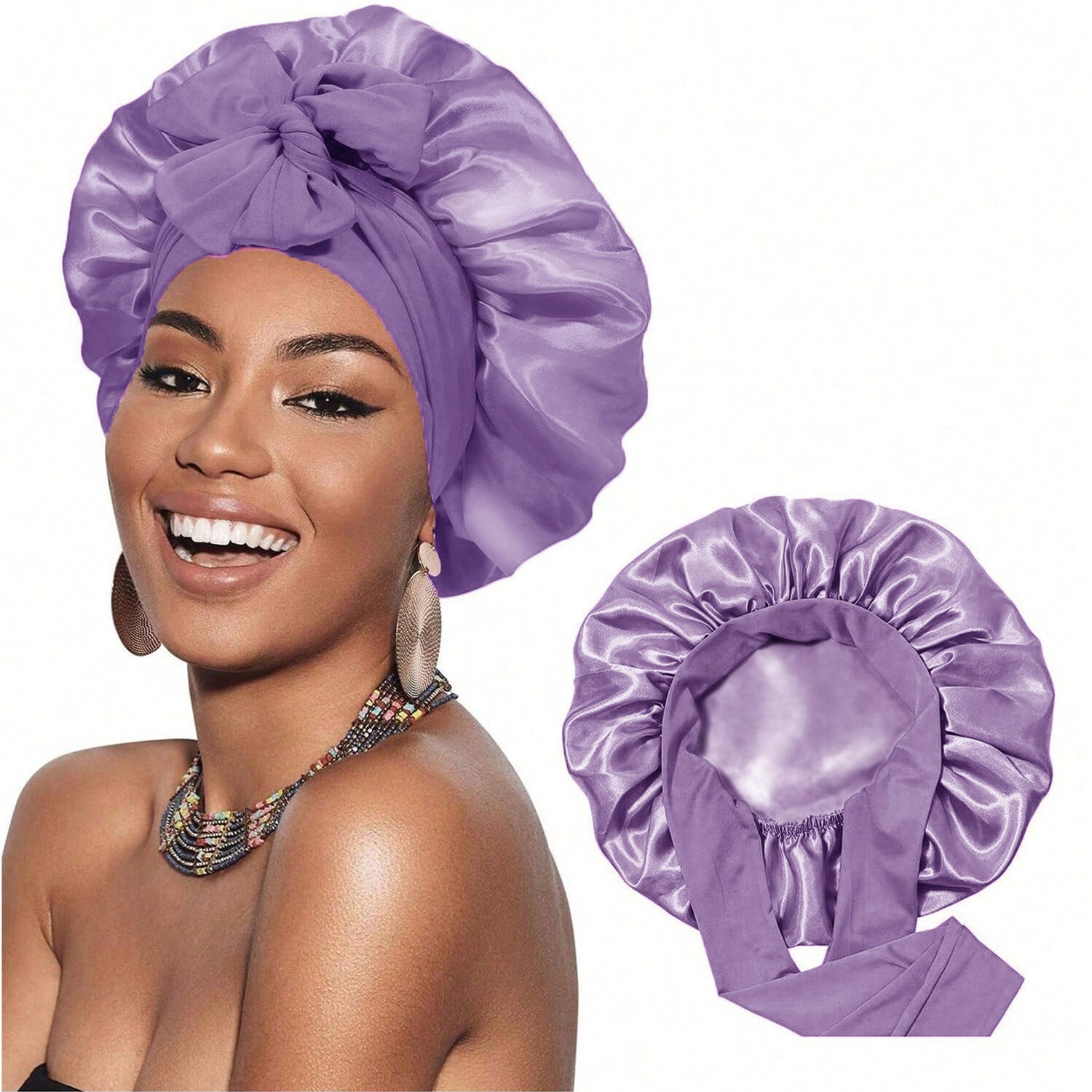 Double-layer Satin Ribbon Bowknot Artificial Silk Beauty Toupee