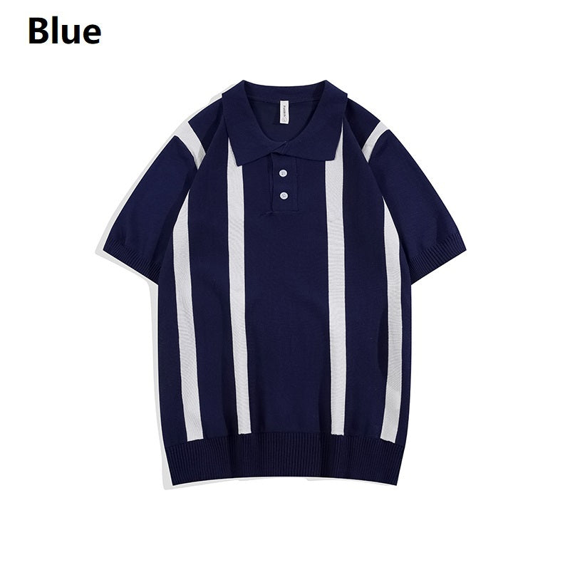 High Street Striped Half Sleeve Polo Shirt For Boys