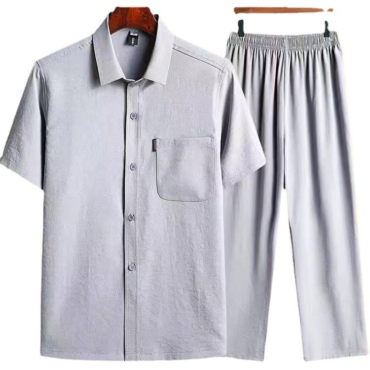 Loose ICE Cotton Two-piece Pocket Shirt