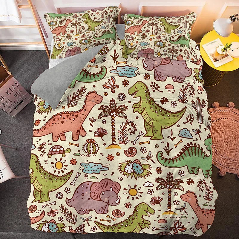 Beddings Suit Children Cartoon Printed Three-piece Set