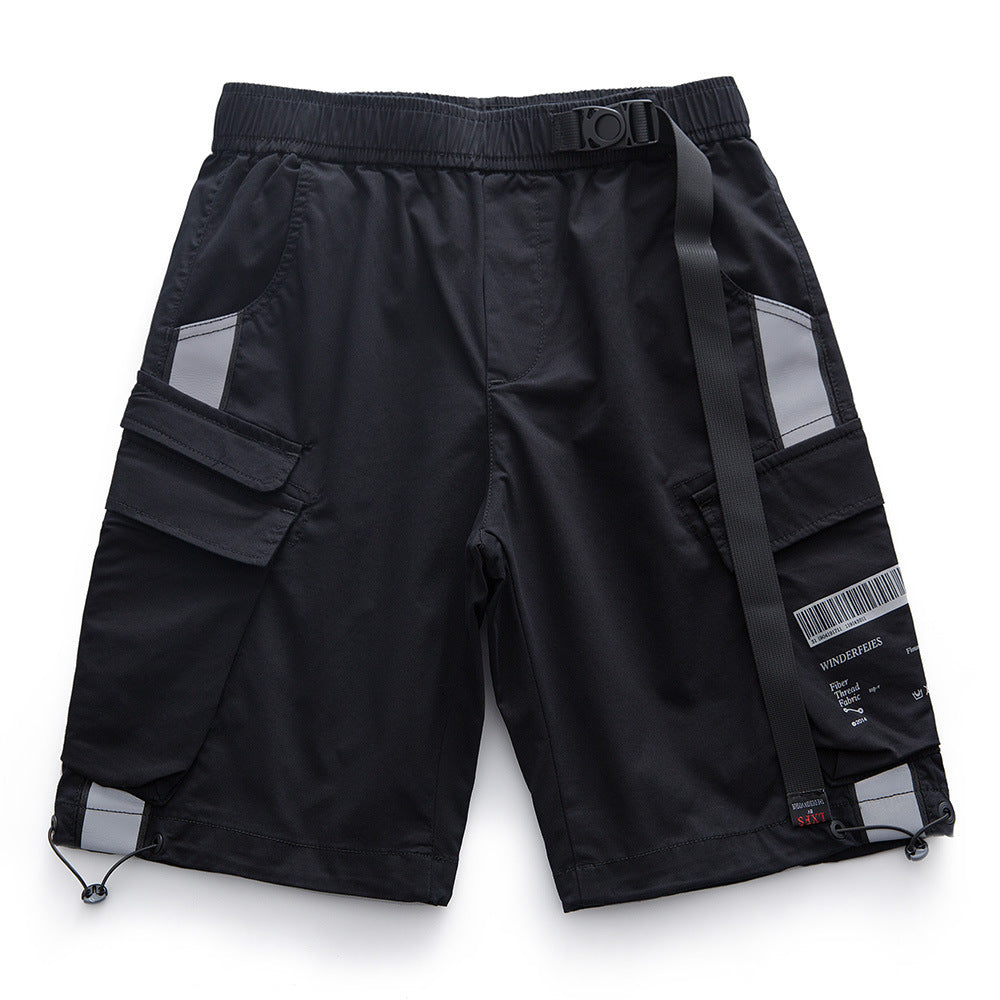 Men's Cropped Pants Youth Fashion Shorts Striped Trend