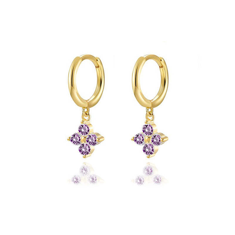 Mei Amethyst Wedding Pendant Geometric Flower Fashion Ornament Women
