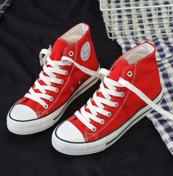 High-top canvas shoes