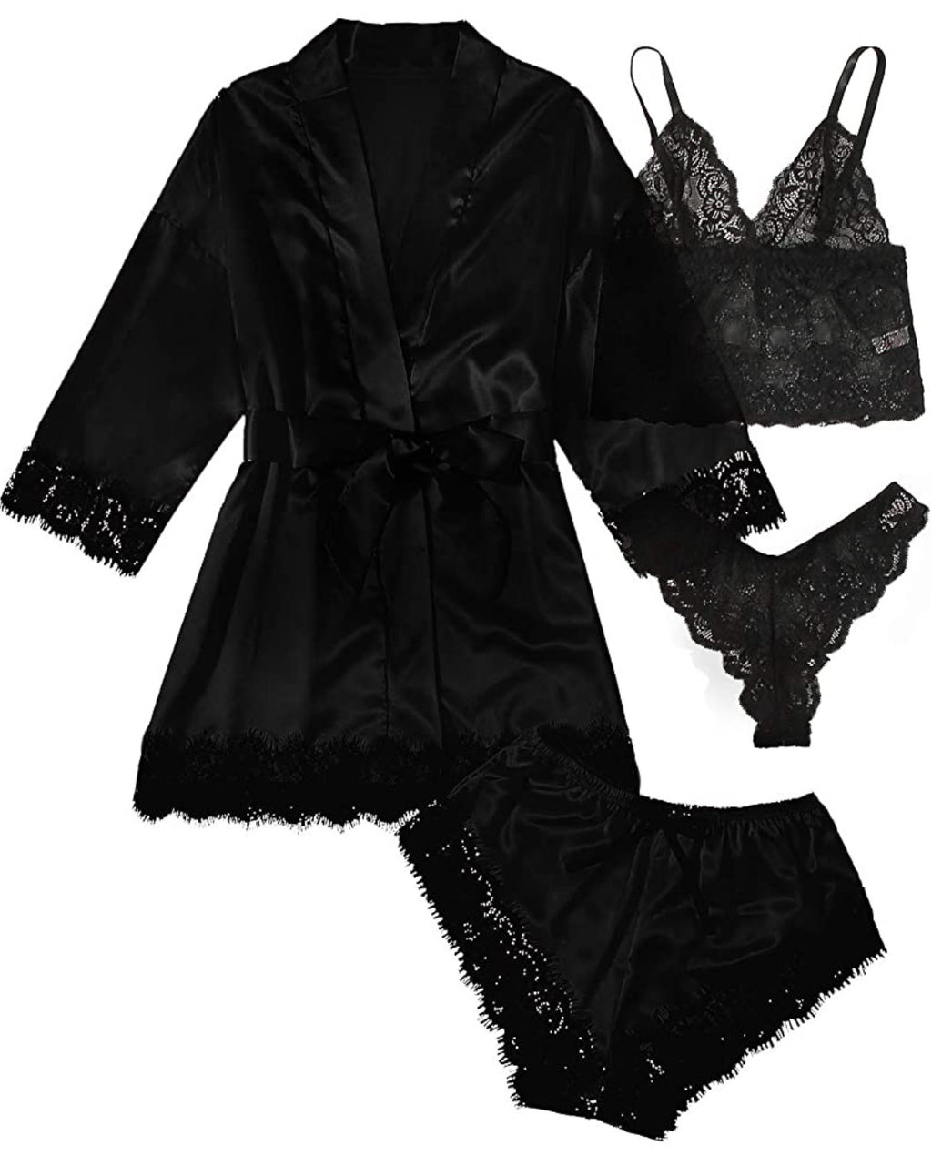 4-piece Lace Bra And Panties