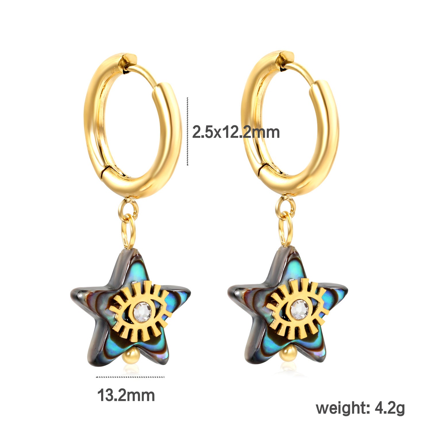 Creative Ear Studs Light Luxury Temperament Abalone Shell Earrings