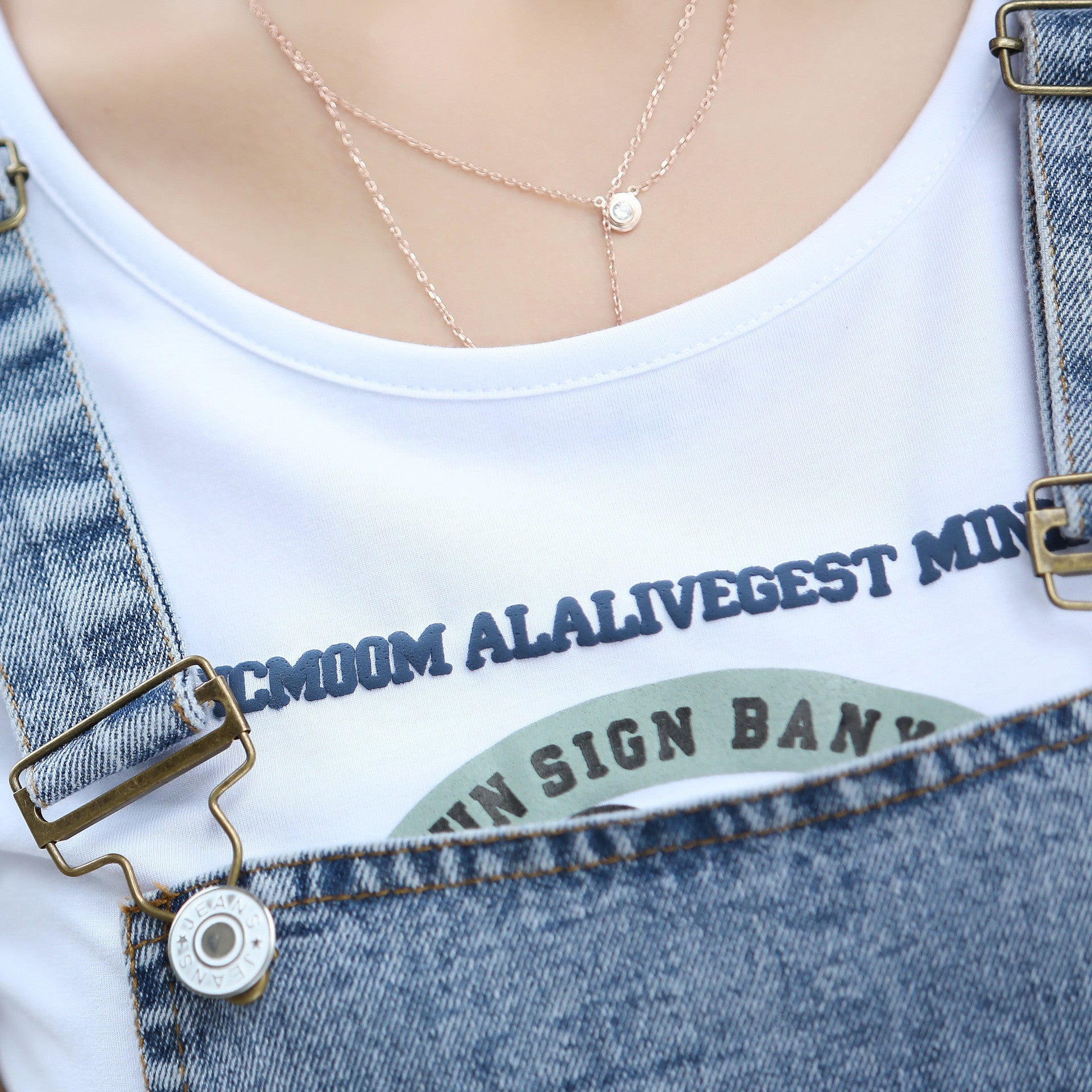 Korean Style Denim Loose Strap Suspender Skirt