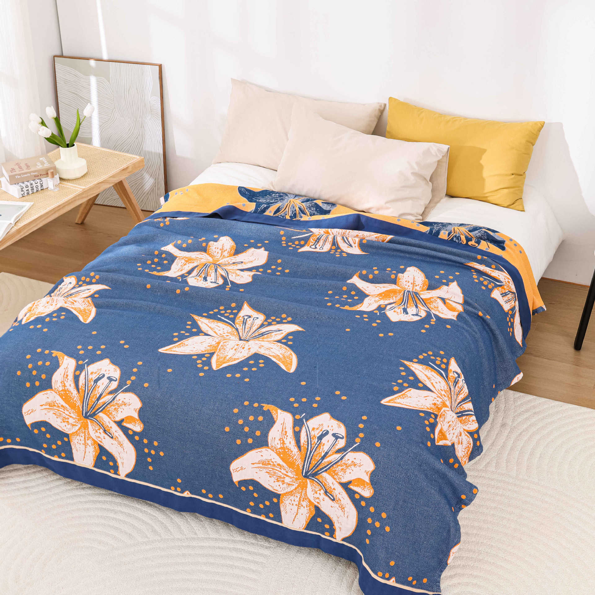 Cotton Gauze Towel Quilt Summer Single Double Sofa Blanket Nap Blanket