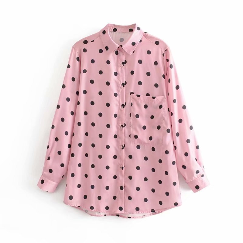 Polka-dot print shirt with pockets