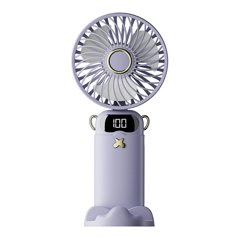 Lanyard Handheld Aromatherapy Folding Digital Display Little Fan