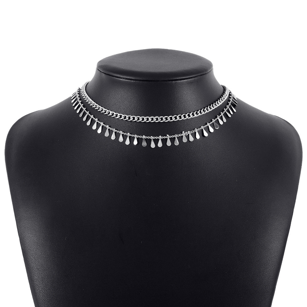 Drop Shape Sequin Commuter Net Red Wind Necklace