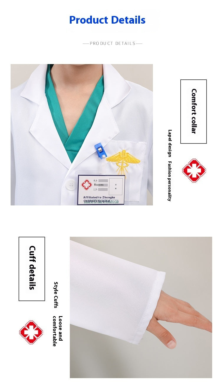 Children's White Coat Nurses' Uniform Performance Costume