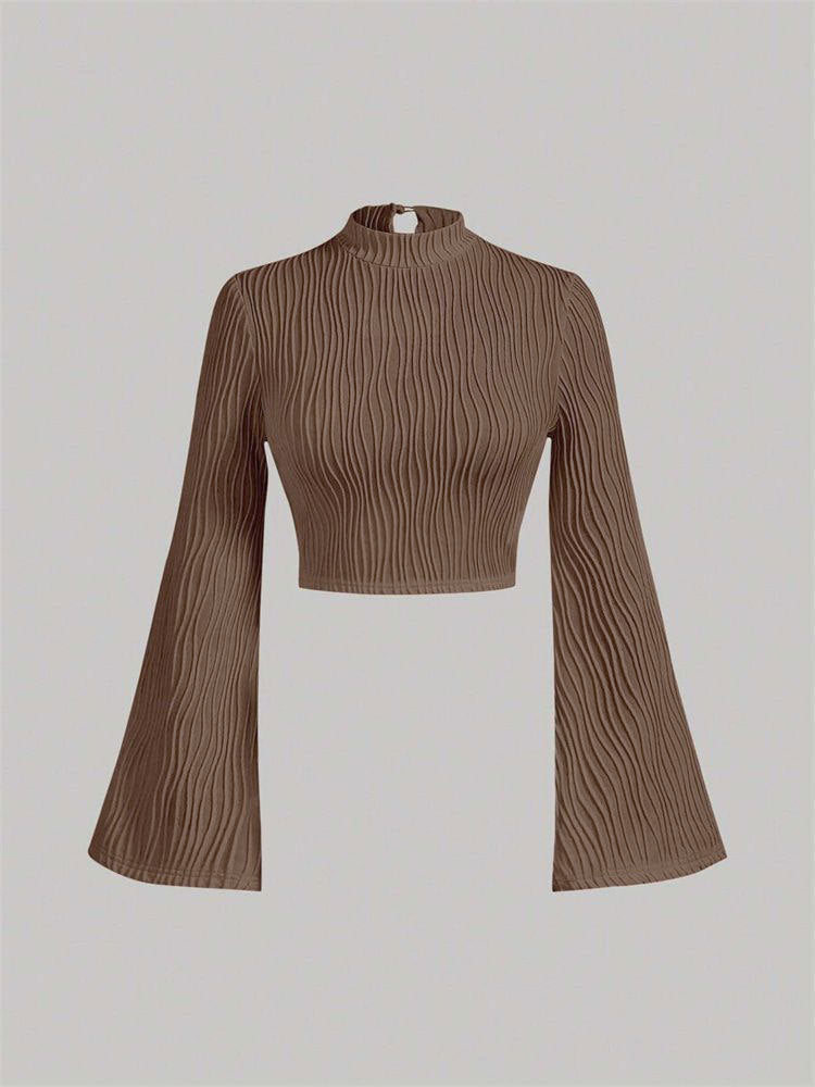 Printed Sexy Lace Thick Long Sleeved T-shirt Knitted Sweater