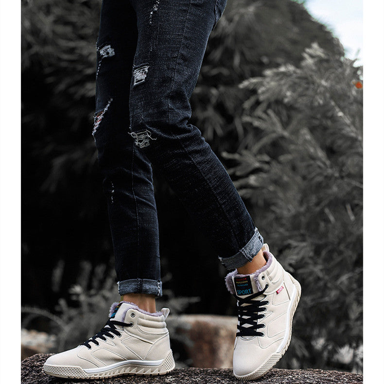 Men's Large Size Casual Warm Lightweight High-Top Cotton Shoes