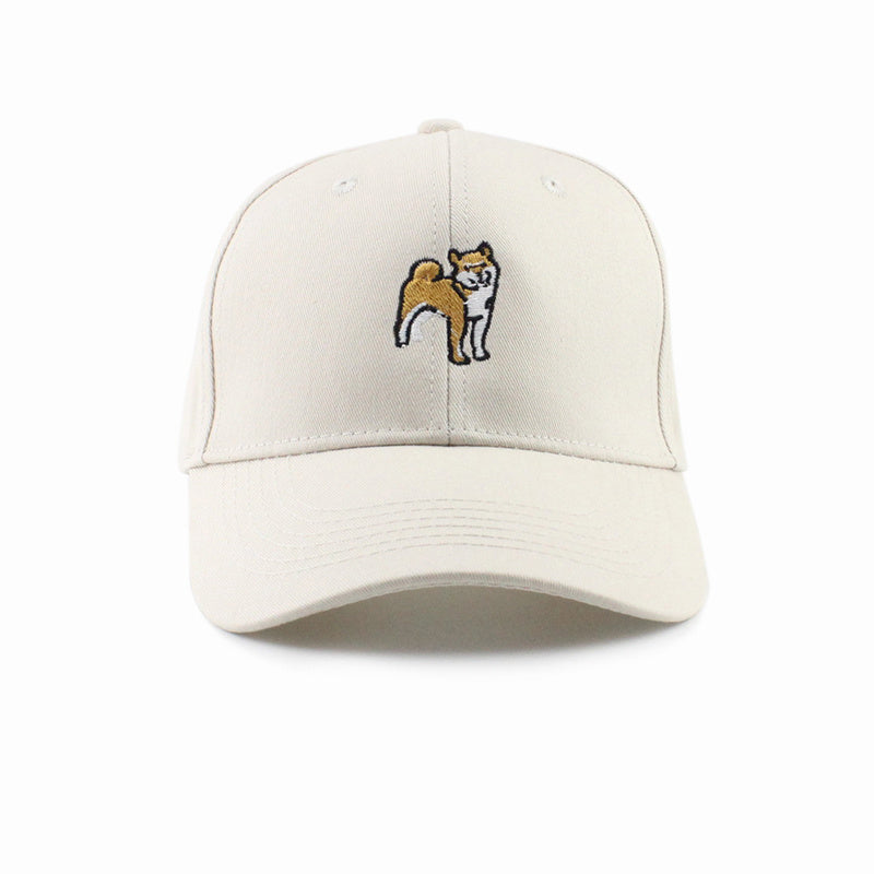 Smiling Chaigou Embroidery Curved Border Cute Student Hat