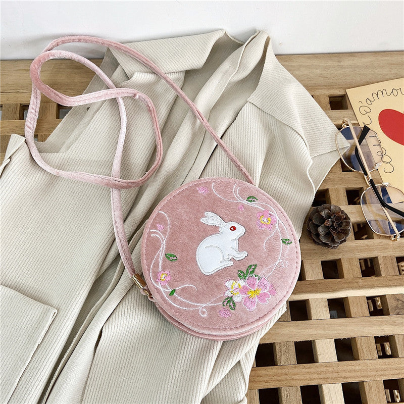 Hanfu Bag Children's Antique Bag Fashion Cute Simple Velvet Small Round Bag