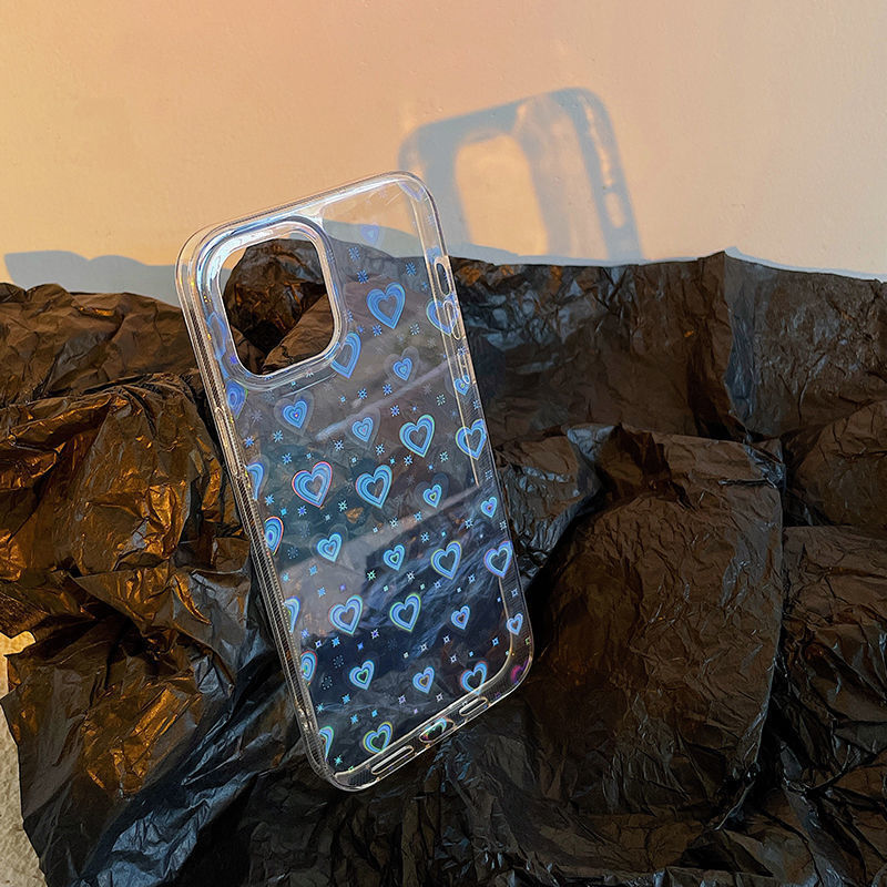 Laser Double Colorful Love Mobile Phone Case