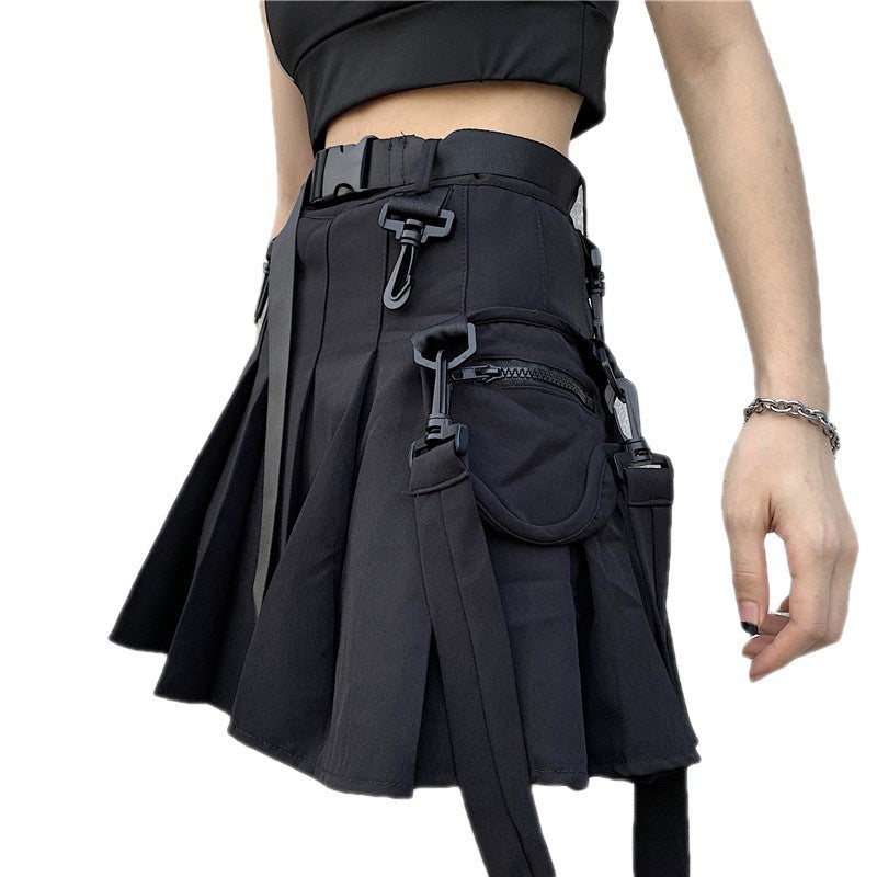 Women's Summer Design Sense Splicing Black Skirt