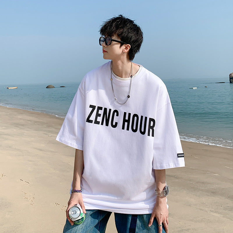 Trendy Offset Printing Half Sleeve Men's Top