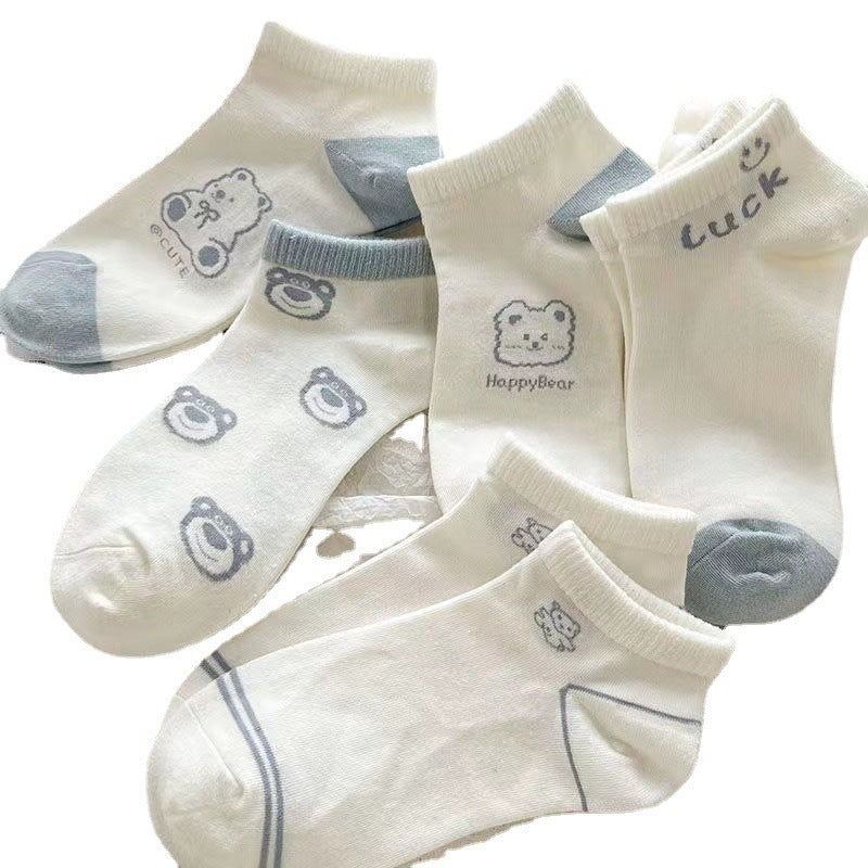 Blue Socks Women's Socks Shallow Mouth Summer Thin Style