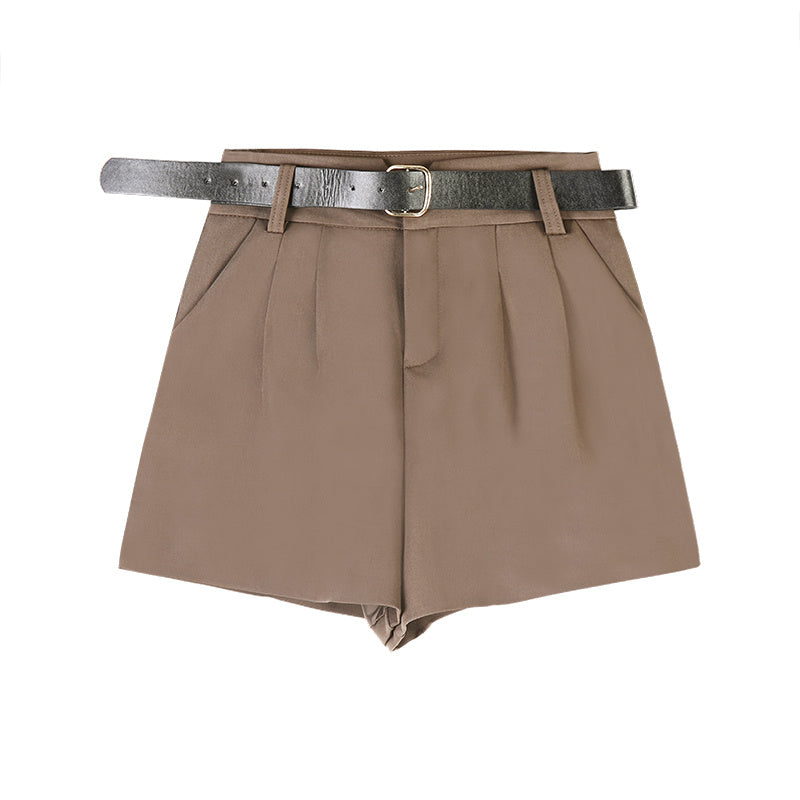 Design Wide-leg A-line High-waist Suit Shorts