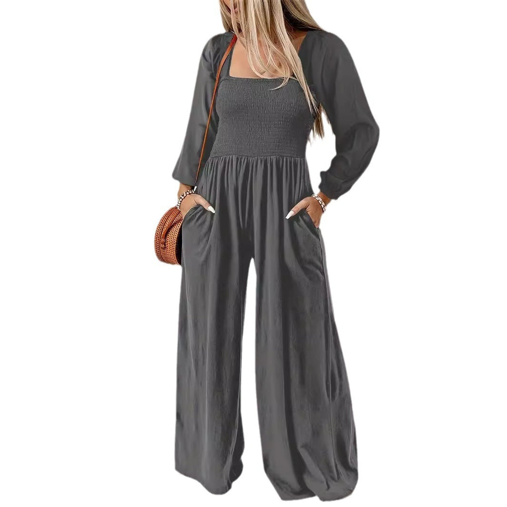 Women's Fashion Wide Leg Trousers Simple Commute Style