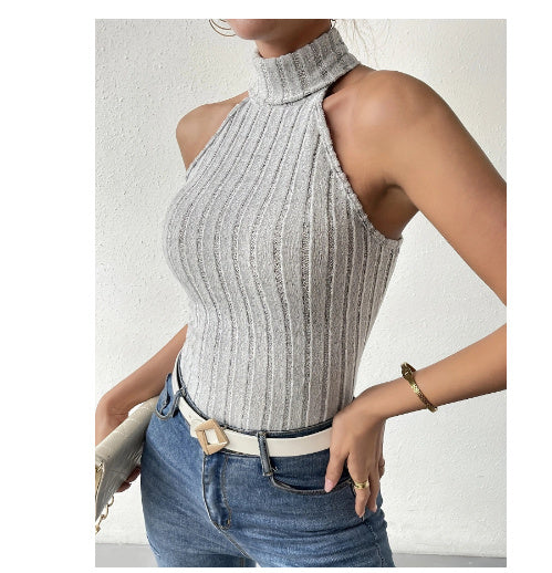 Sleeveless Slim Fit Slimming Knitted Vest Top