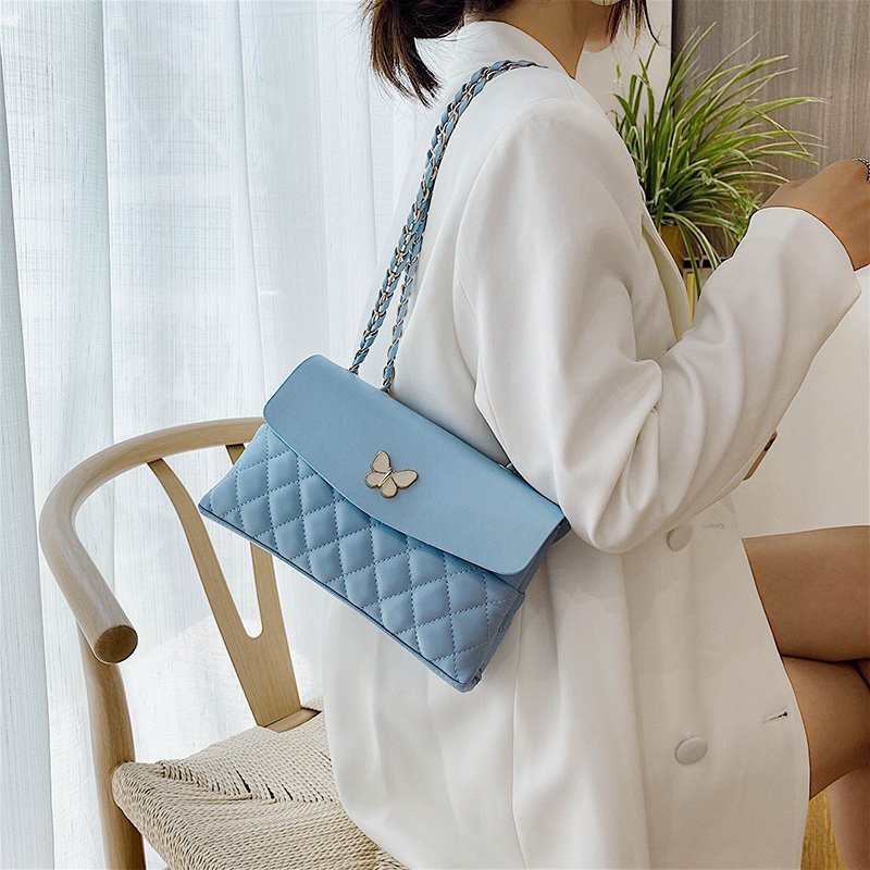 Fashion Trend Rhombus Chain Bag Ins Western Style One Shoulder Messenger Small Square Bag Tide