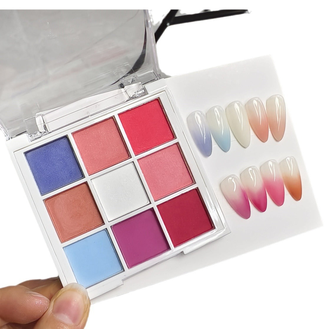 9 Colors Nail Solid Gradually Varied Magic Mirror Effect Powder Pearlescent