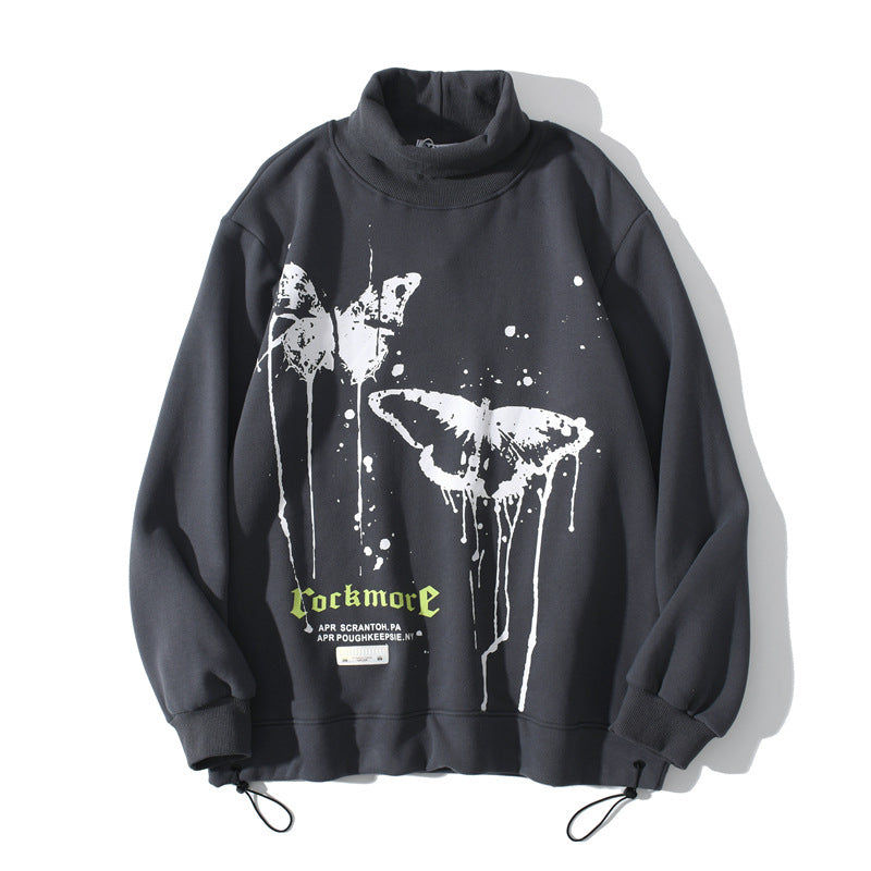 European and American hip hop high collar sweater