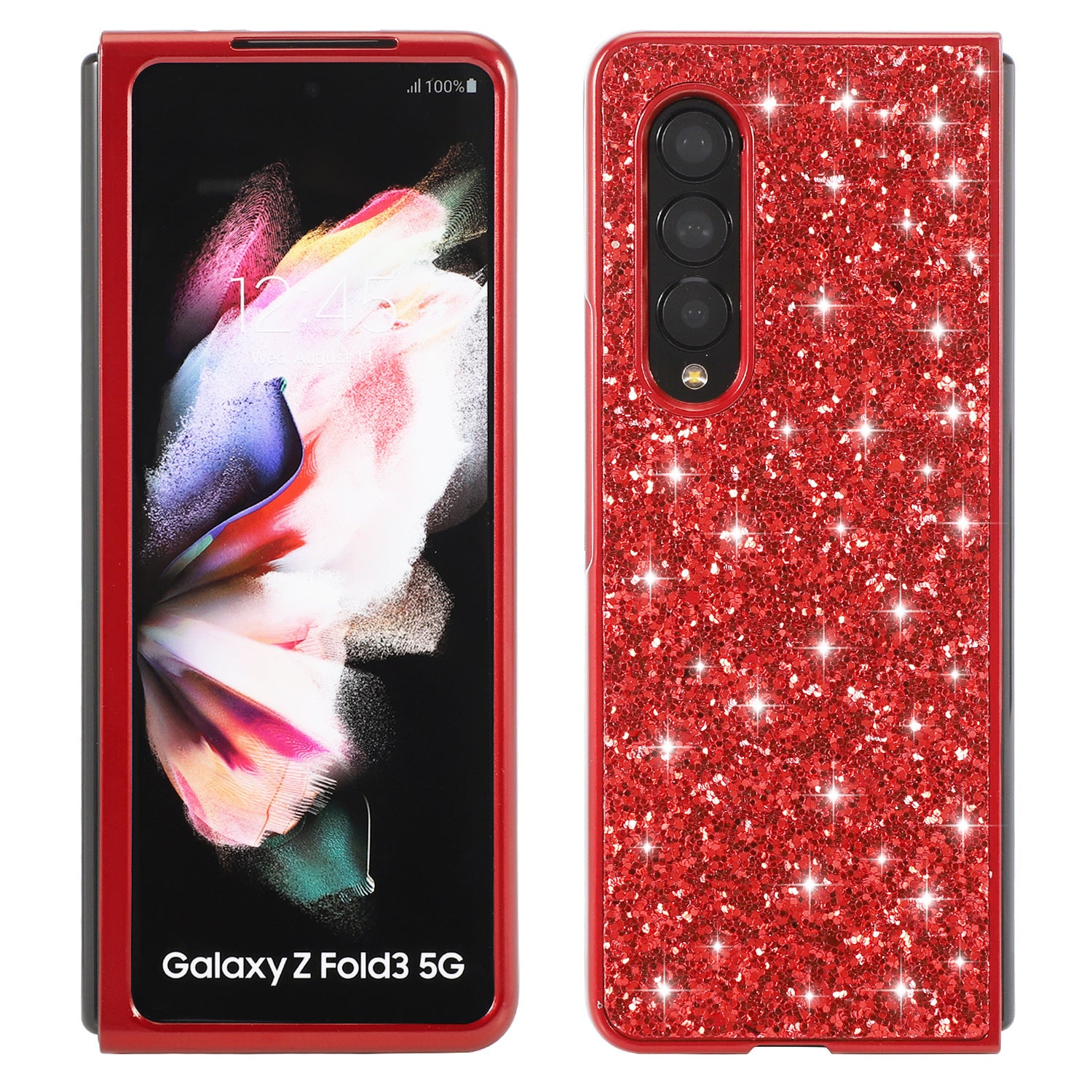 Electroplating Shimmering Powder Sequins Folding Hard Shell Phone Case