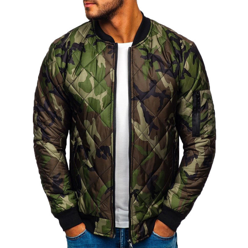 Slim-fit Camouflage Cotton Baseball Uniform Jacket Windproof