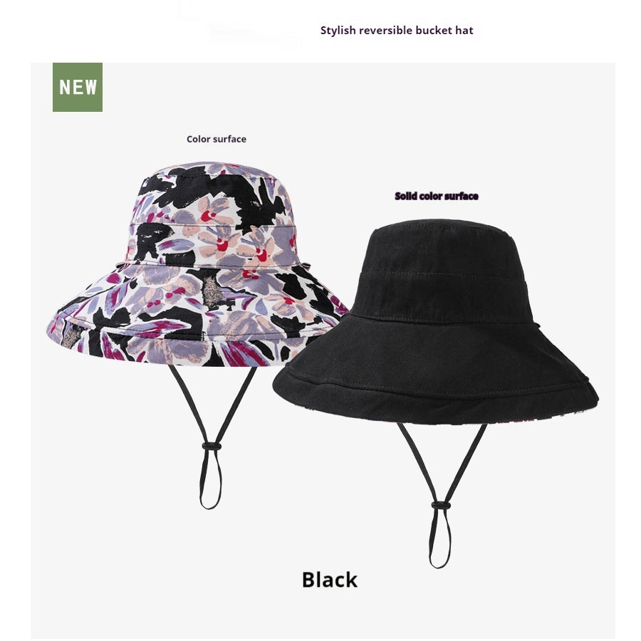 Reversible Fisherman Hat Printed Big Brim Sun-proof