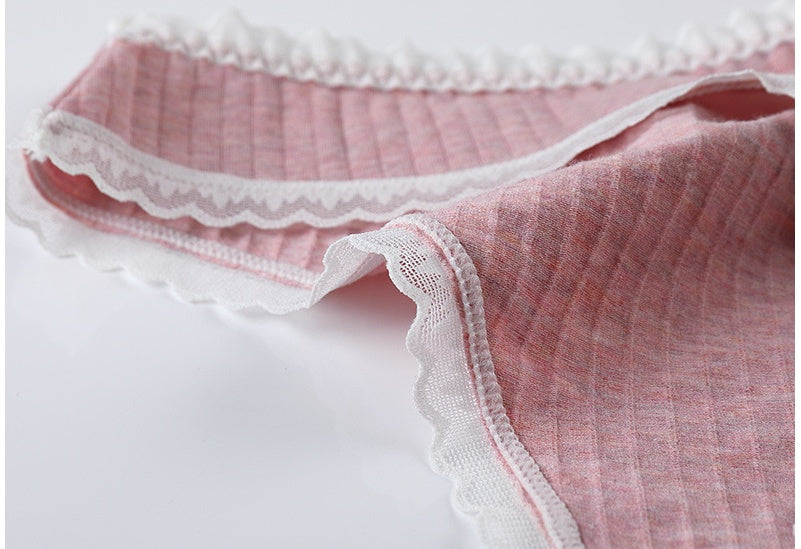 Silk T-shaped Women's Cotton Lace-trimmed T-shaped Panties