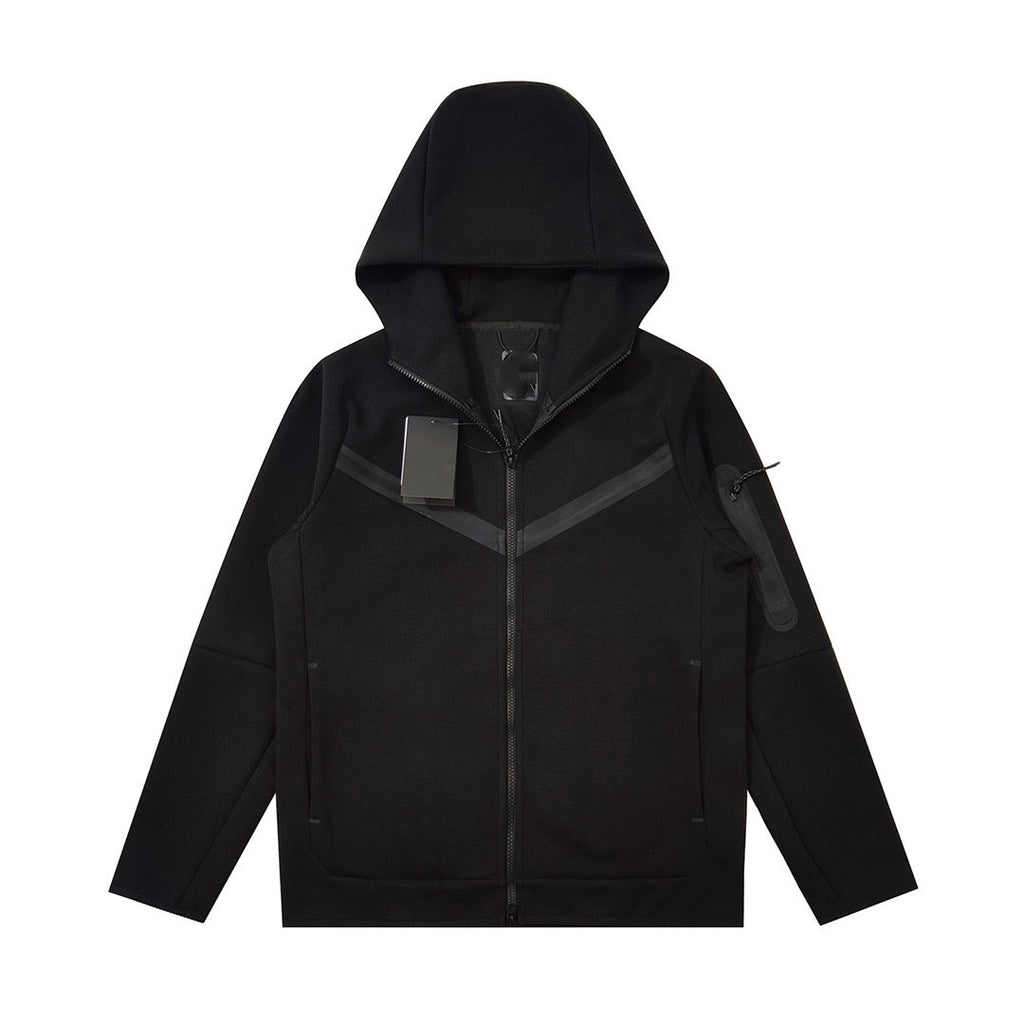 Men's Cotton Knitting Hooded Zipper Sweater Sports Casual Jacket