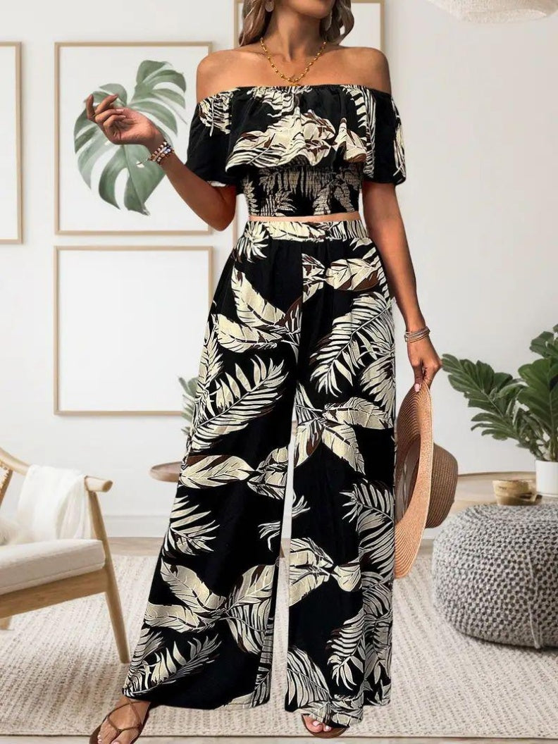 Fashion Trend Polyester Fiber Women's Top Set